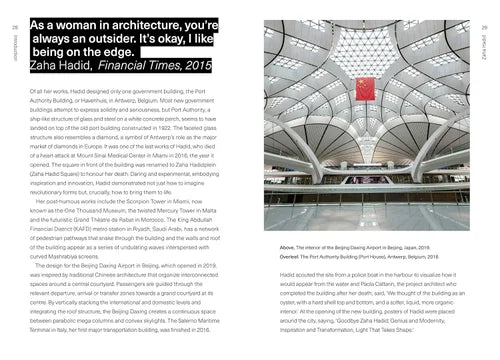 Article page with text and an image of a modern architectural interior, possibly an airport terminal.