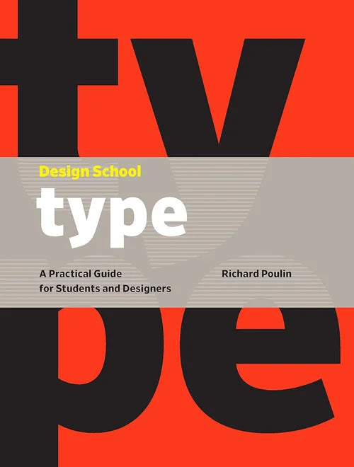 Book cover of 'Design School: Type' by Richard Poulin with a red and black design.