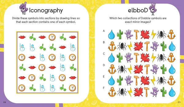Educational page from a book with iconography and matching tasks.