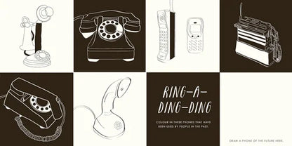 Illustrations of various phones on a grid with text 'Ring-a-ding-ding'.