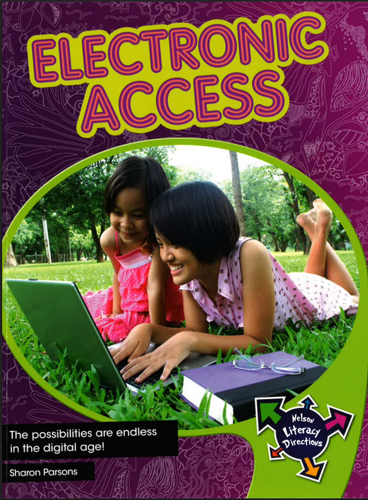 Book cover of 'Electronic Access' with two children using a laptop.