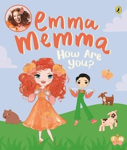 Book cover of 'Emma Memma How Are You?' with a girl and boy character on a grassy field.