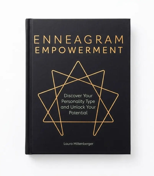 A black hardcover book titled 'ENNEAGRAM EMPOWERMENT' with gold lettering and a gold geometric star outline on the cover, photographed against a clean white background.
