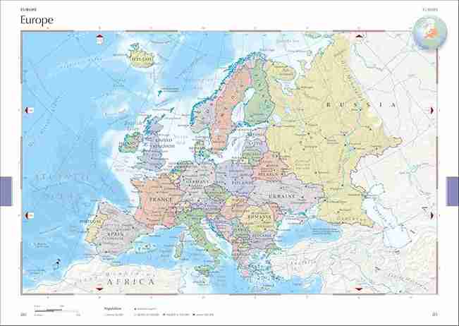 Map of Europe with country names and borders.