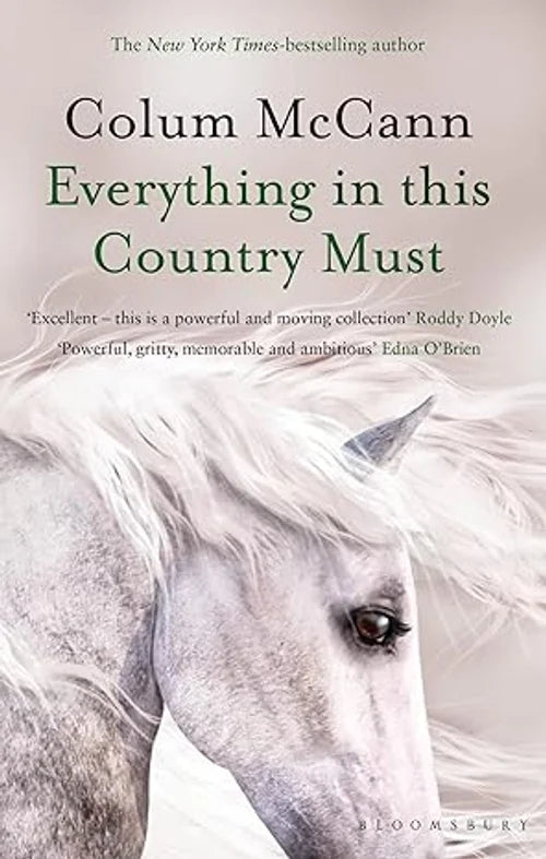 Book cover of 'Everything in this Country Must' with a horse's face on a white background