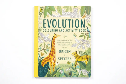 Coloring book cover with animals and text on a white background