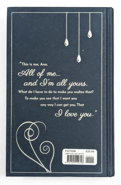 Book cover with a romantic quote on a white background