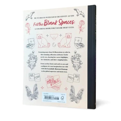 Coloring book for Taylor Swift fans with illustrations and text on a white background