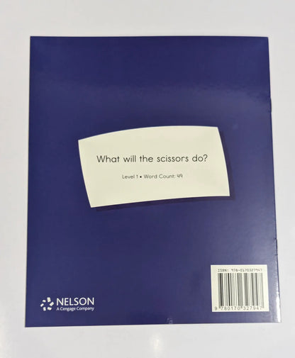 Back cover of a book with a sticky note and text on a white background