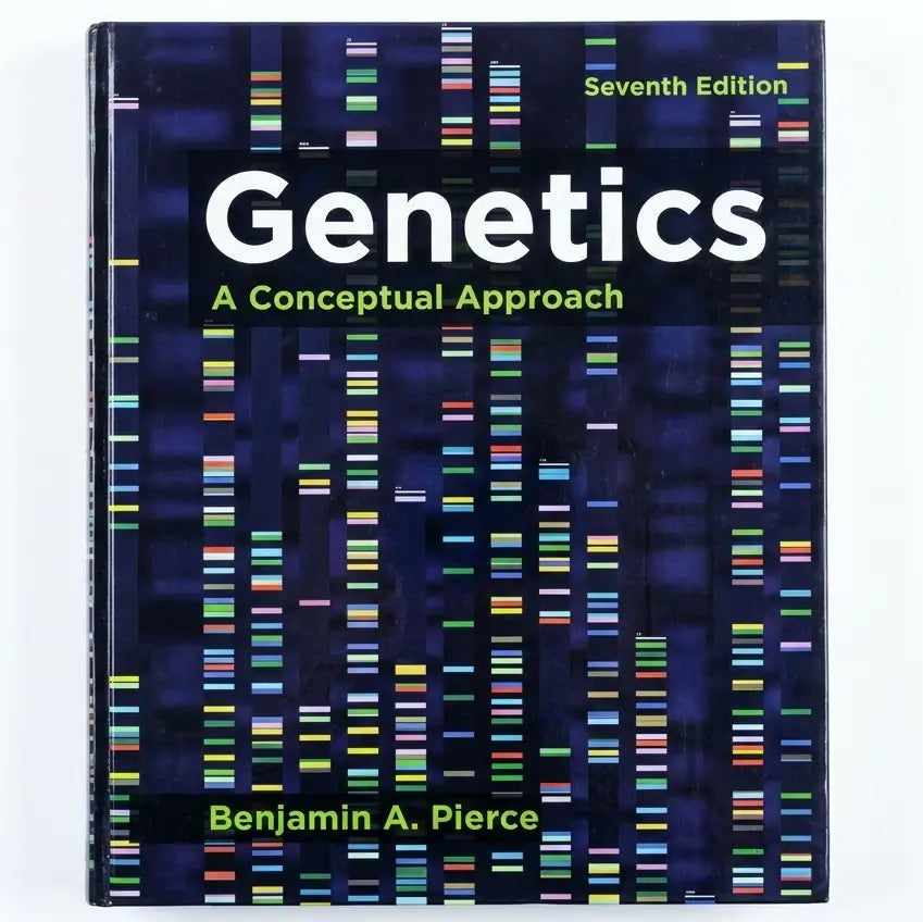 Book titled 'Genetics: A Conceptual Approach' by Benjamin A. Pierce on a white background