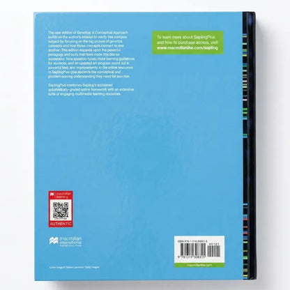 Blue book with a QR code and barcode on a white background