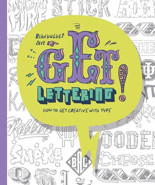 Book cover of 'GFT Lettering' with colorful text design on a patterned background