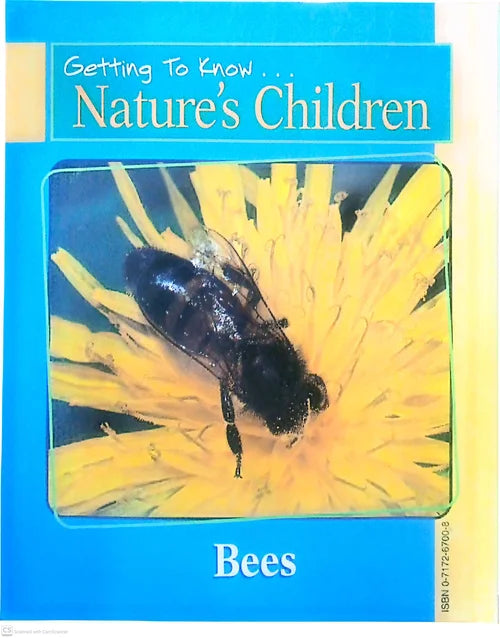 Book cover of 'Getting To Know Nature's Children: Bees' with a bee on a yellow flower