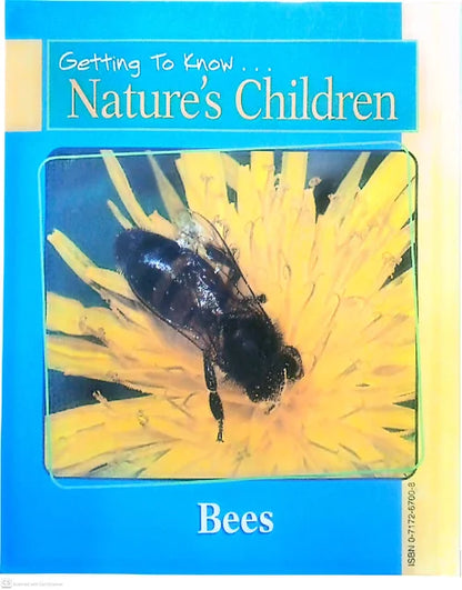 Book cover of 'Getting To Know Nature's Children: Bees' with a bee on a yellow flower