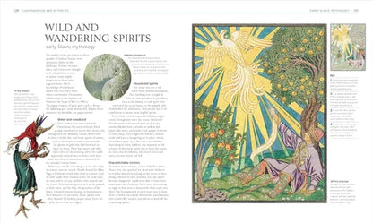 Illustrated page from a book with artwork and text on 'Wild and Wandering Spirits' theme.
