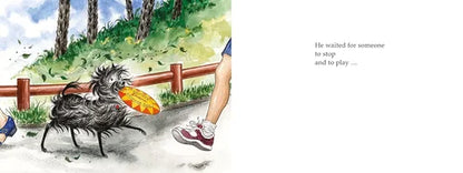 Illustration of a person walking with a bird on a path, surrounded by nature.