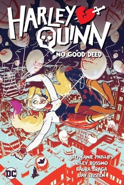 Comic book cover featuring Harley Quinn with a colorful background