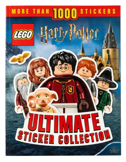 LEGO Harry Potter Ultimate Sticker Collection book cover with characters and text.