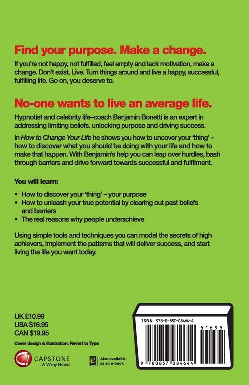 Bookback with motivational text and branding on a green background