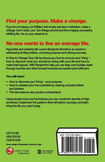 Bookback with motivational text and branding on a green background