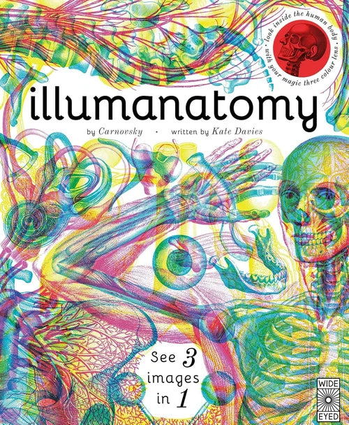Colorful book cover of 'illumanatomy' with artistic illustrations and text.