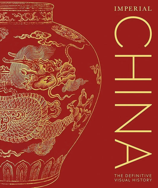 Book cover of 'Imperial China' with a dragon design on a red background