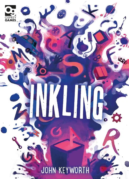 Book cover of 'Inkling' by John Keyworth with colorful abstract design and Osprey Games logo.