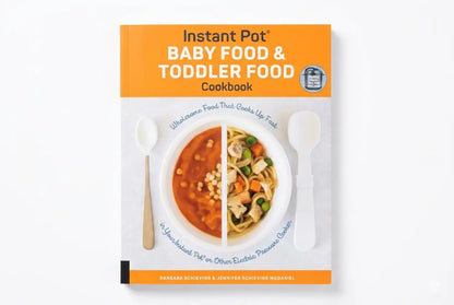 Book titled 'Instant Pot Baby Food & Toddler Food Cookbook' on a white background