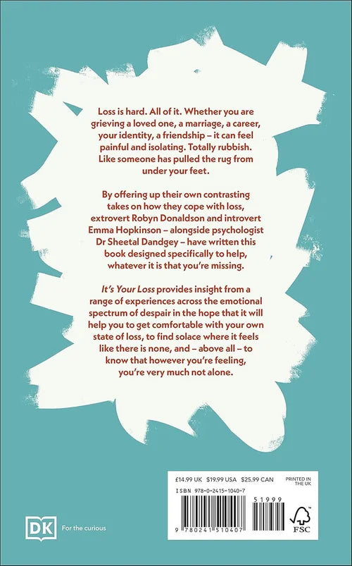 Book back cover with text on a teal background