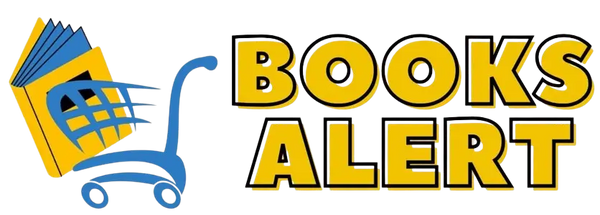 Logo with a book and shopping cart icon next to the text 'BOOKS ALERT'.