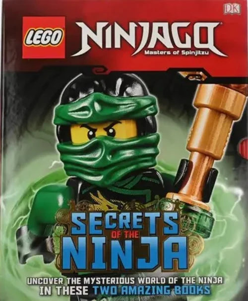 LEGO Ninjago book cover featuring a green ninja with a sword.