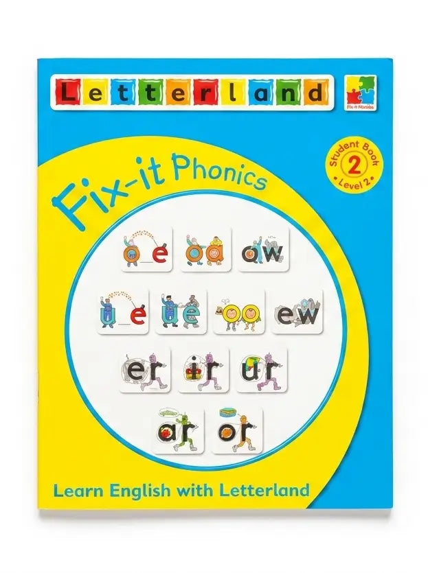 Book titled 'Fix-it Phonics' by Letterland on a white background