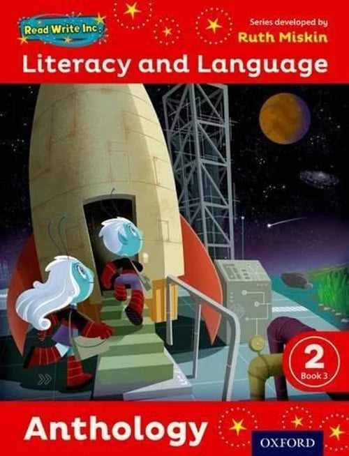 Book cover of 'Literacy and Language Anthology' by Read Write Inc. with space-themed illustration.