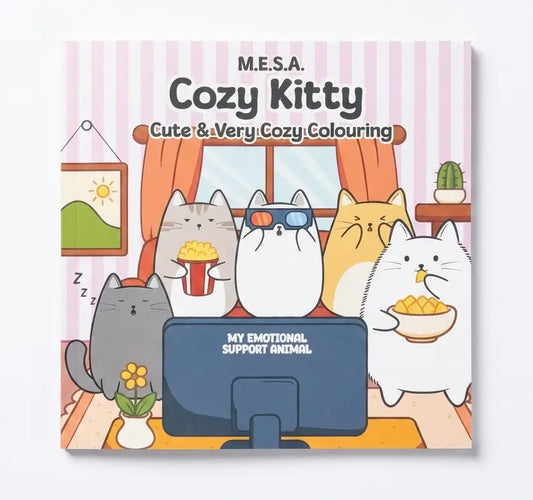 A square art print or book cover titled 'M.E.