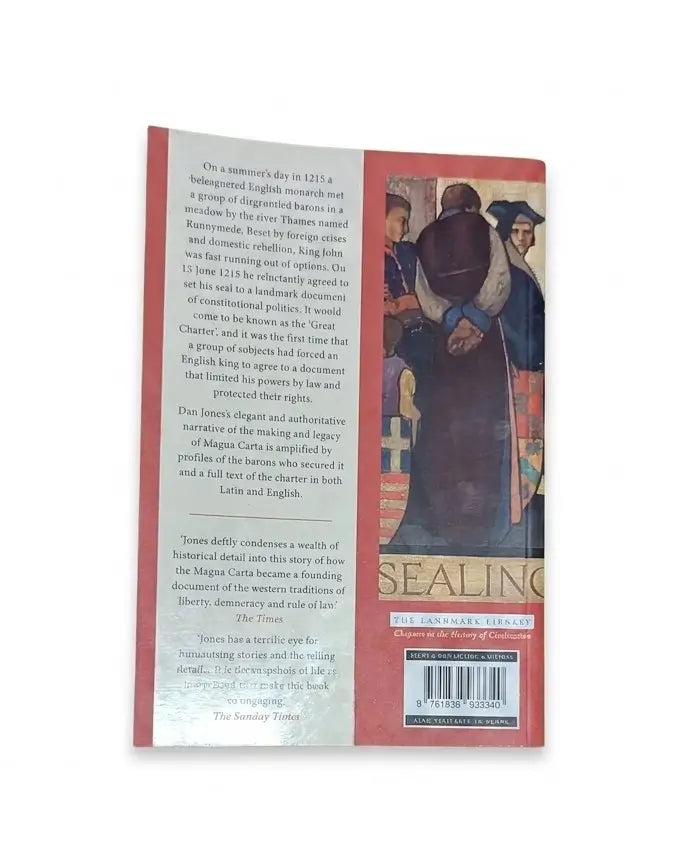 Back cover of a book titled 'Sealing' by The Sanderson Series, showing the synopsis on the left and the illustrated front cover on the right.