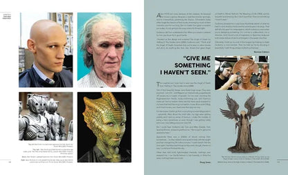 Magazine layout with images of people and creatures, text, and a quote.