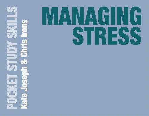 Book cover of 'Managing Stress' with text on a blue background