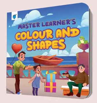 Children's book titled 'Master Learner's Colour and Shapes' with colorful cover design.