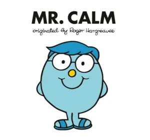 Cartoon character named Mr. Calm with a blue color scheme on a white background.