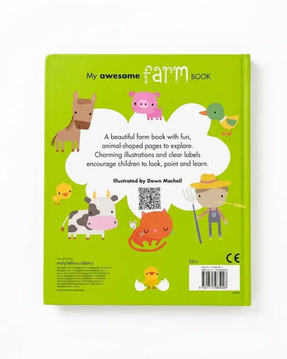My Awesome Farm Book Animal-Shaped Pages Farm Animals Board Book for Toddlers