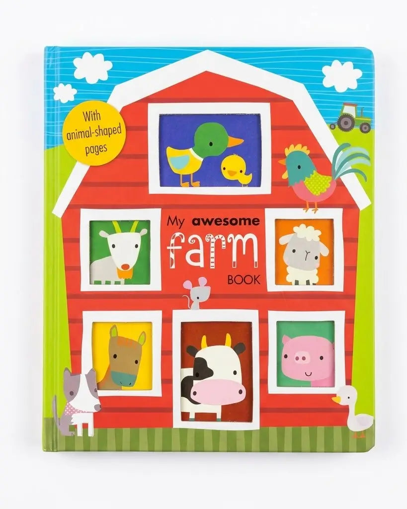 My Awesome Farm Book Animal-Shaped Pages Farm Animals Board Book for Toddlers