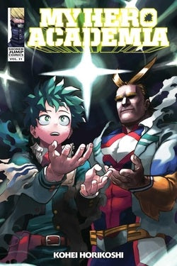 Comic book cover of 'My Hero Academia' featuring two characters with the title prominently displayed.