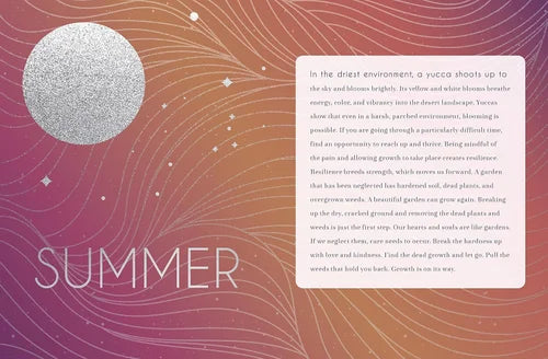 Text on a gradient background with 'Summer' and decorative elements