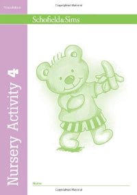 Book cover of 'Nursery Activity 4' by Schofield & Sims with a green bear illustration on a white background.
