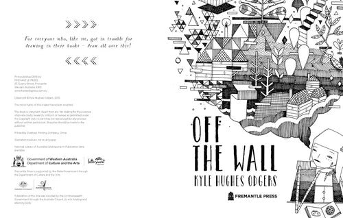 Book cover of 'Off The Wall' by Ryle Hughes Rodgers with black and white geometric design and text.
