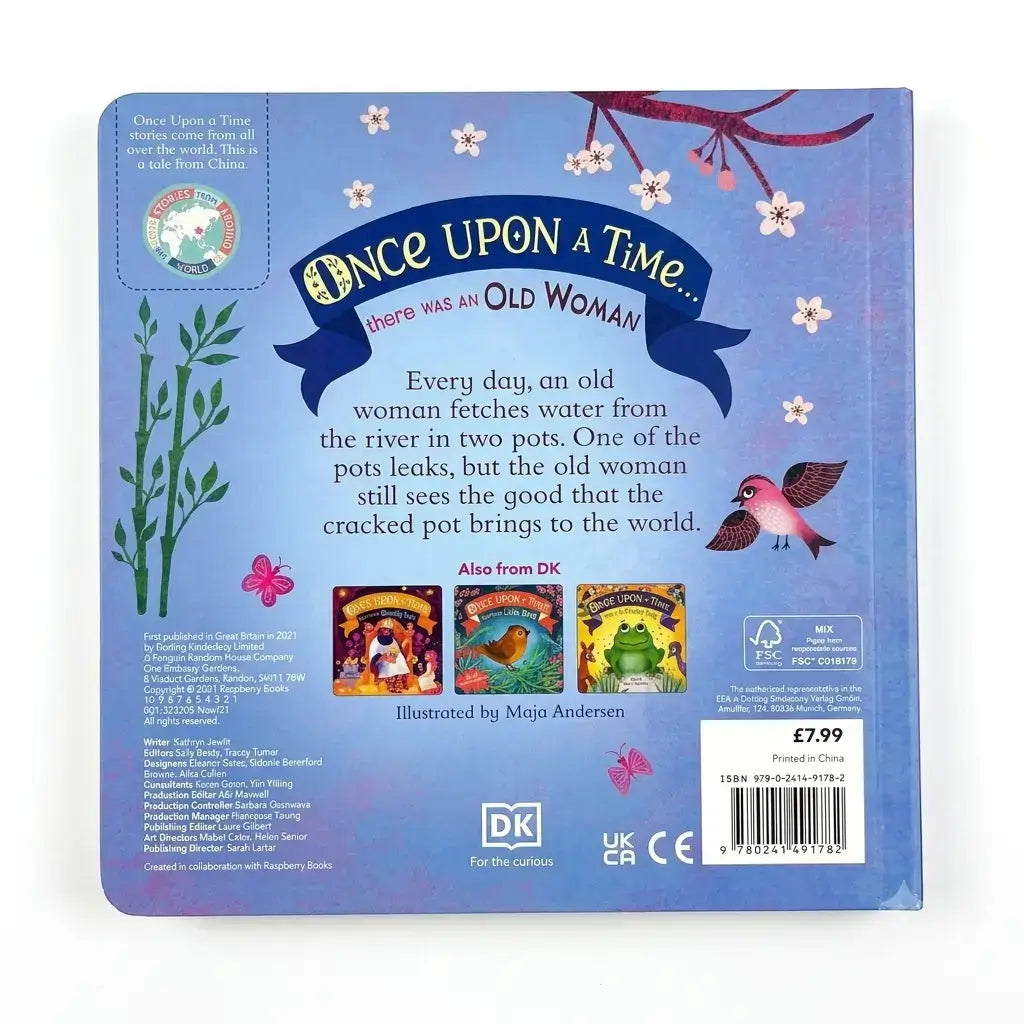 The back cover of the children's book 'Once Upon a Time.