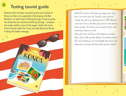 Illustration of a tourist guidebook with sunglasses on a red and yellow background