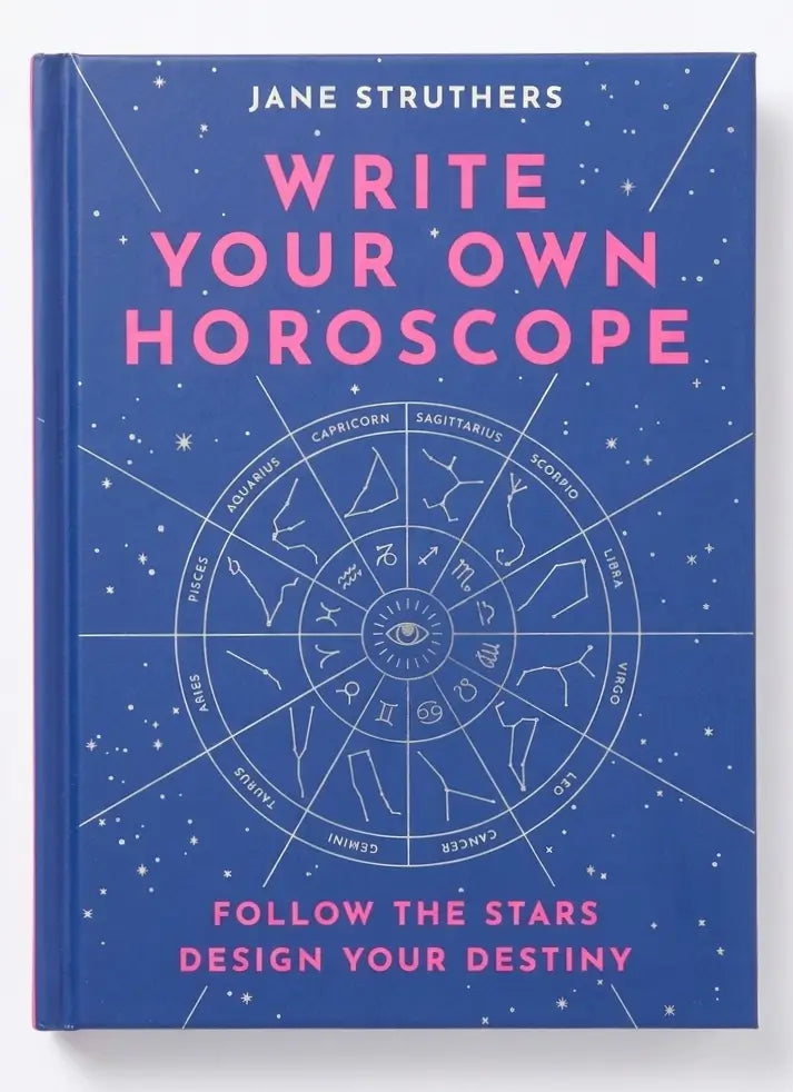 Book titled 'Write Your Own Horoscope' by Jane Struthers with a blue cover and zodiac design.