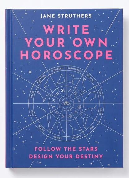Book titled 'Write Your Own Horoscope' by Jane Struthers with a blue cover and zodiac design.