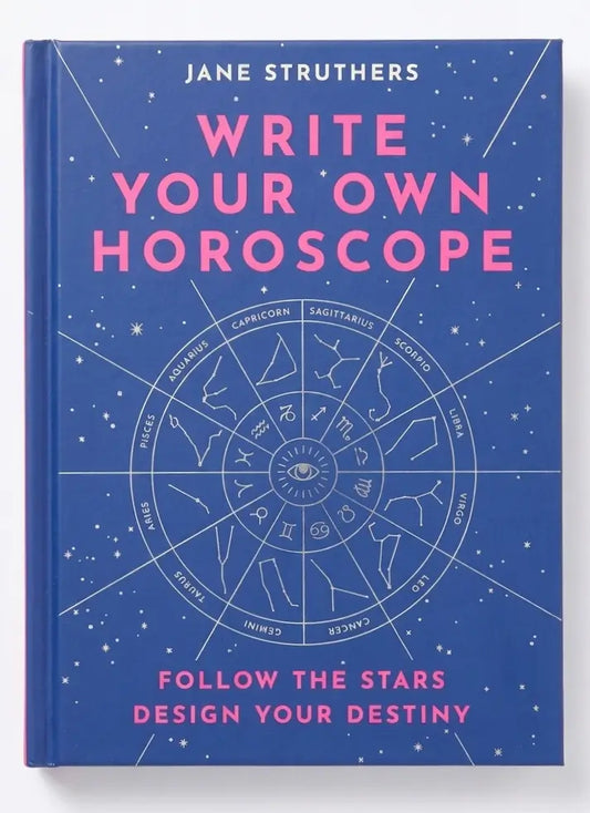 Book titled 'Write Your Own Horoscope' by Jane Struthers with a blue cover and zodiac design.